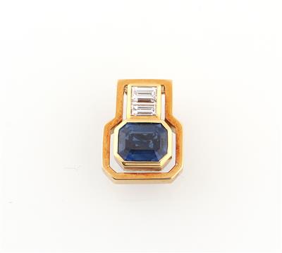 Diamant Saphir Anhänger - Erlesener Schmuck