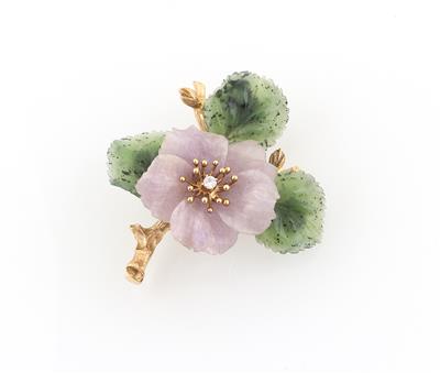 Brillant Schmuckstein Blütenbrosche - Exquisite jewellery