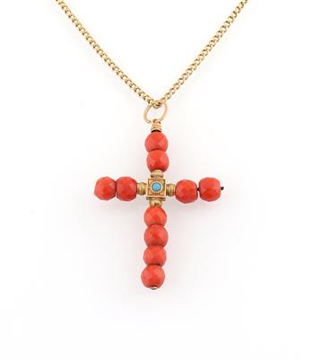 Korallen Kreuzanhänger - Exquisite jewellery