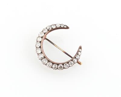 Diamantbrosche Mond zus. ca. 3,60 ct - Exquisite jewellery