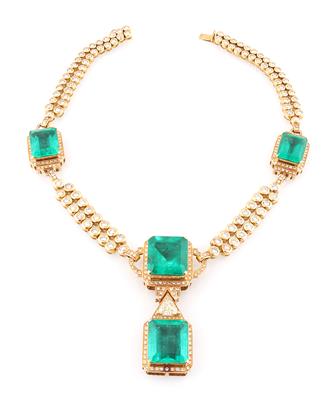 Diamant Smaragdcollier - Christmas Auction - Jewellery
