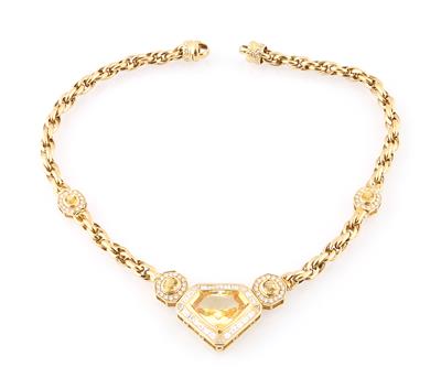 Diamantcollier mit gelben Saphiren - Christmas Auction - Jewellery