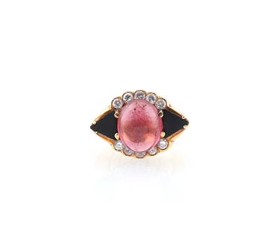 Moroni Brillant Turmalin Onyx Ring - Gioielli