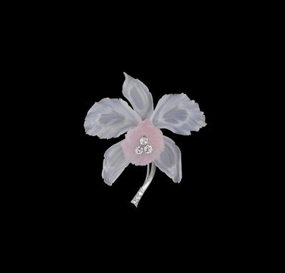Blütenbrosche Orchidee - Erlesener Schmuck