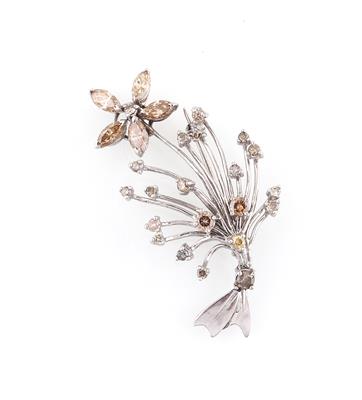 Diamant Blütenbrosche zus. ca. 3,50 ct - Exkluzivní šperky