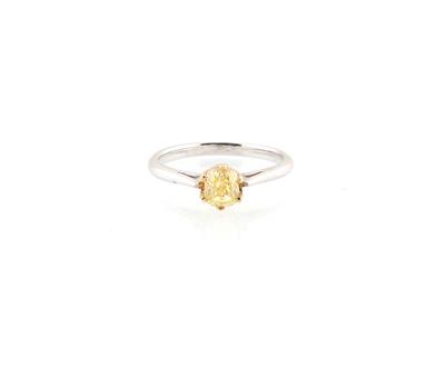 Fancy Vivid Yellow Diamant Solitär 0,90 ct - Exquisite jewellery