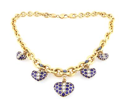 Brillant Saphir Herzcollier - Erlesener Schmuck