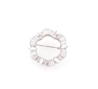 Diamantbrosche zus. ca. 4,50 ct - Exkluzivní šperky