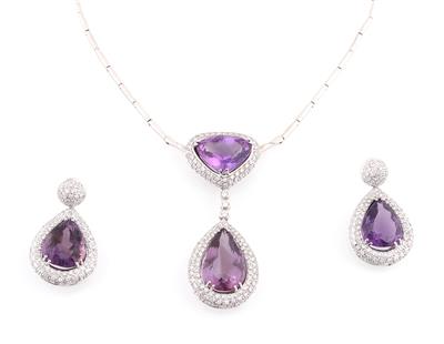 Brillant Amethyst Schmuckgarnitur - Erlesener Schmuck