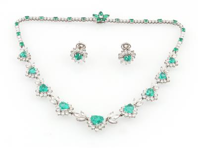 Diamant Smaragd Garnitur - Erlesener Schmuck