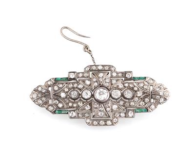 Diamant Smaragd Brosche - Exkluzivní šperky