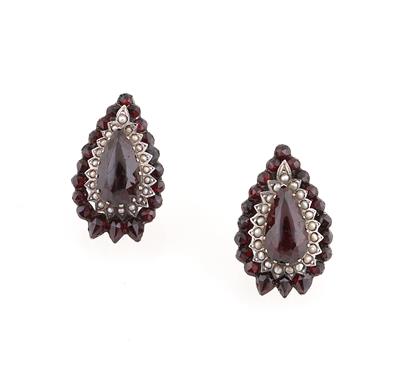 Granat Halbperlen Ohrclips - Exquisite jewellery