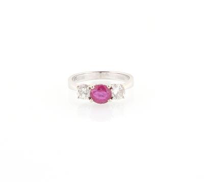 Brillantring mit unbehandeltem Rubin ca. 1 ct - Erlesener Schmuck