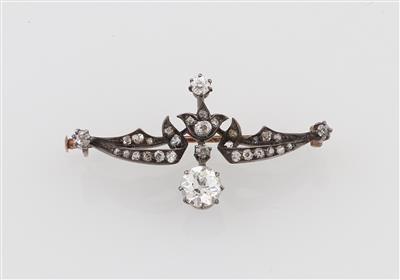 Diamantbrosche zus. ca. 1,30 ct - Exkluzivní šperky