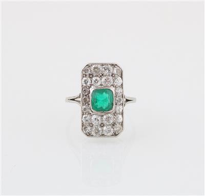 Altschliffdiamant Smaragd Ring - Gioielli scelti