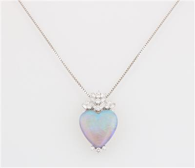 Diamant Opal Collier Herz - Erlesener Schmuck