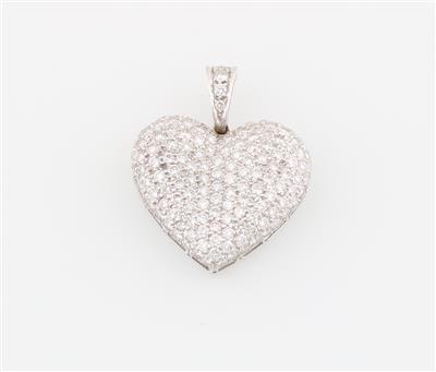 Brillantanhänger "Herz" zus. ca. 3,90 ct - Exquisite jewellery