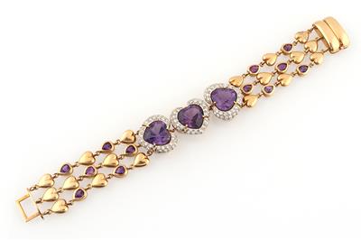 Amethyst Brillantarmband - Erlesener Schmuck