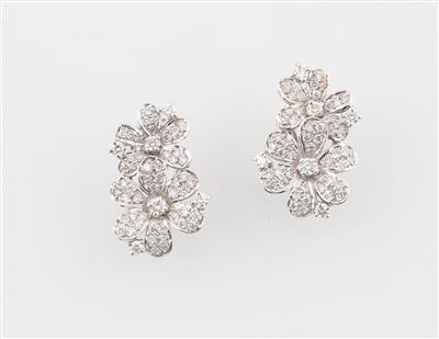 Brillant Blüten Ohrclips zus. ca. 1,30 ct - Exkluzivní šperky