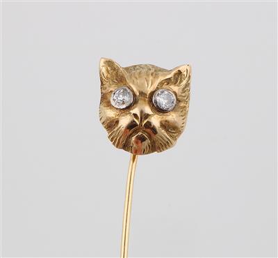 Diamant Anstecknadel Katze - Erlesener Schmuck