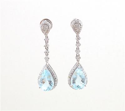 Brillant Aquamarin Ohrsteckgehänge - Exquisite jewellery