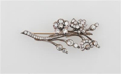 Altschliffdiamantbrosche zus. ca. 3,50 ct - Exquisite jewellery