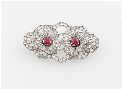 Brillant Blütenbrosche zus. ca. 5 ct - Exquisite jewellery