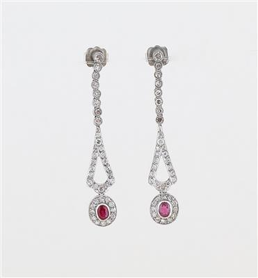 Diamant Rubin Ohrsteckgehänge - Erlesene Juwelen und Exklusive Schreibwaren Weihnachtsauktion