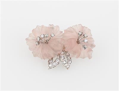 Brillant Blütenbrosche zus. ca. 0,60 ct - Exquisite jewellery