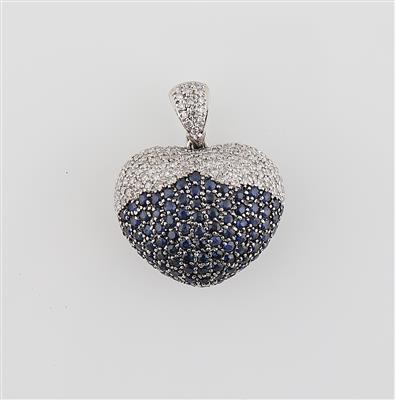 Brillant Saphir Herzanhänger - Exquisite jewellery