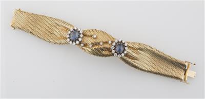 Brillant Armband mit unbehandelten Saphiren zus. ca.4 ct - Gioielli scelti