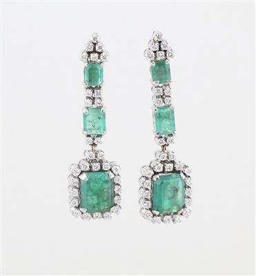 Brillant Smaragd Ohrsteckgehänge - Exquisite jewellery