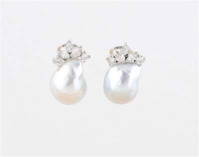 Diamant Kulturperlen Ohrclips - Exquisite jewellery