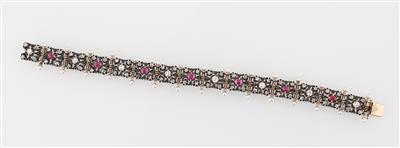 Orientperlen Altschliffdiamant Rubin Armband - Exquisite jewellery
