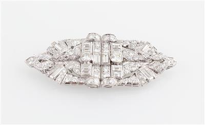 Diamant Doppelclip Brosche zus. ca. 7 ct - Exquisite jewellery