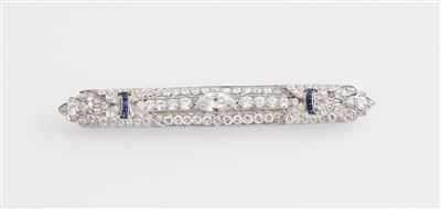 Shreve  &  Co Diamant Saphir Brosche - Exquisite jewellery