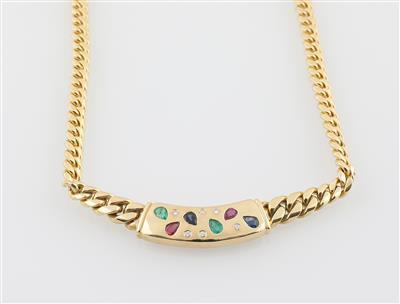 Brillant Farbstein Collier - Exquisite jewellery