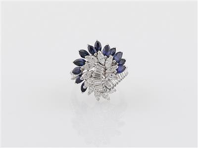 Diamant Saphir Ring - Klenoty