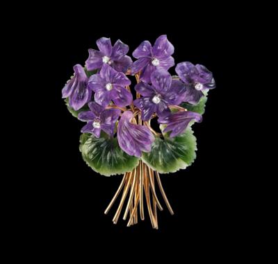 Blütenbrosche Veilchen - Exkluzivní šperky