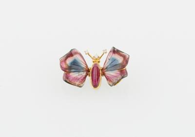 Brillant Turmalin Brosche Schmetterling - Exquisite jewellery