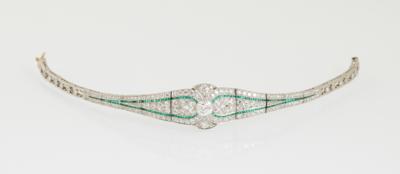 Art Deco Diamant Smaragd Armband - Erlesener Schmuck Weihnachtsauktion