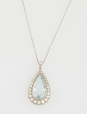 Diamant Aquamarin Anhänger - Exquisite jewellery