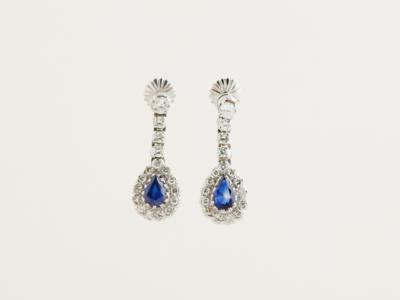 Brillant Saphir Ohrschraubgehänge - Exquisite jewellery