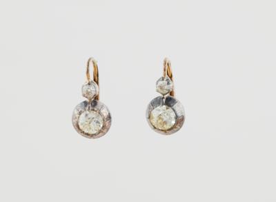 Altschliffbrillant Diamant Ohrgehänge zus. ca.1,40 ct - Erlesener Schmuck