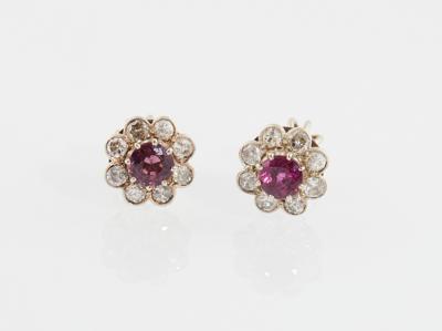 Brillant Rubin Ohrschrauben - Exquisite jewellery