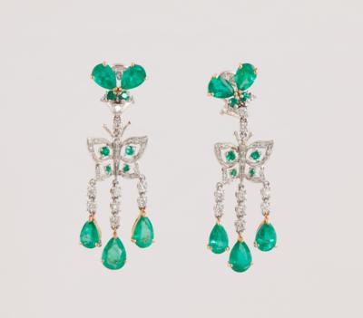 Brillant Smaragd Ohrgehänge Schmetterlinge - Exquisite jewellery