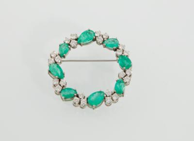Brillant Smaragdbrosche - Vybrané šperky