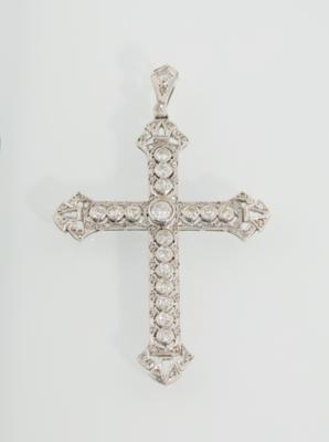 Diamant Kreuzanhänger zus. ca.1,20 ct - Exquisite jewellery