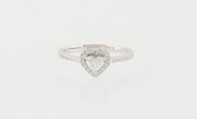 Brillant Diamantring Herz zus. 0,54 ct - Exquisite jewellery