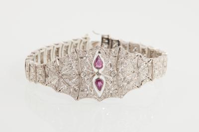 Brillant Armband mit unbehandelten Rubinen - Nádherné šperky - Vánoční aukce